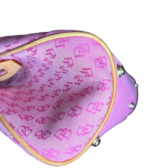 Dooney & Bourke Set DB Logo Canvas Leather w/Pouche and Card Holder Pink (3) - Picture 5 of 16